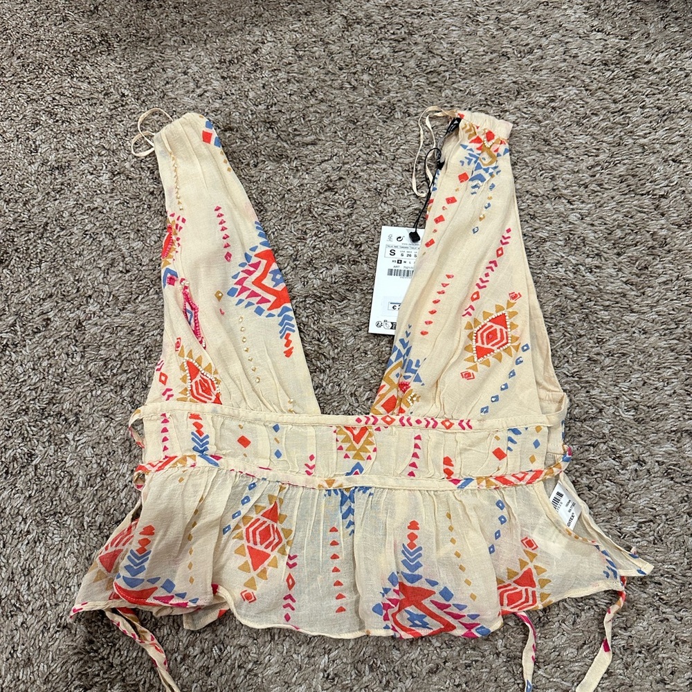 Zara tie back flowy tank top